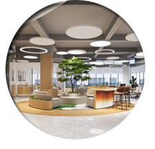 整體風(fēng)格是按照時(shí)尚簡(jiǎn)約風(fēng)格來(lái)設(shè)計(jì)的，但是在這里面加入了原木的一些元素，讓整個(gè)空間有著清新自然的氛圍，同時(shí)圓弧動(dòng)線的加入也讓空間的整體觀感得到一個(gè)很大的提升。特別是在休閑區(qū)這一個(gè)區(qū)域，能夠很好的將休閑的元素發(fā)揮出來(lái)，在這個(gè)空間中顯得尤為突出。在天花區(qū)域，設(shè)計(jì)團(tuán)隊(duì)采用的是工業(yè)風(fēng)來(lái)打造，但在這個(gè)空間加入圓形吊燈和圓形的裝飾物，讓天花區(qū)域看起來(lái)更加有特色